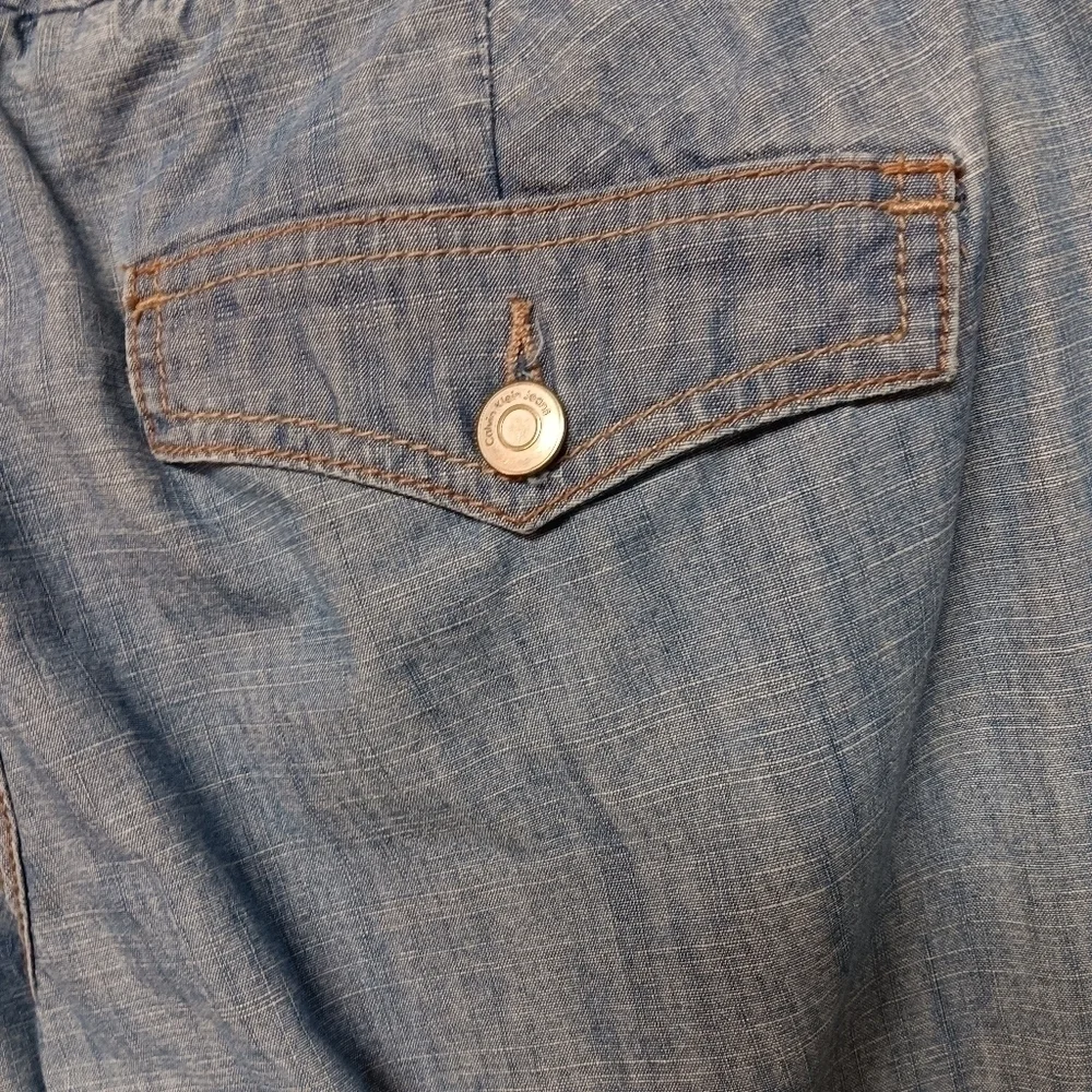 Calvin Klein Light Blue Low Rise Brazil Cut Wide Leg Jean Trousers Size 30/12